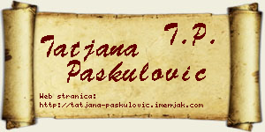 Tatjana Paskulović vizit kartica